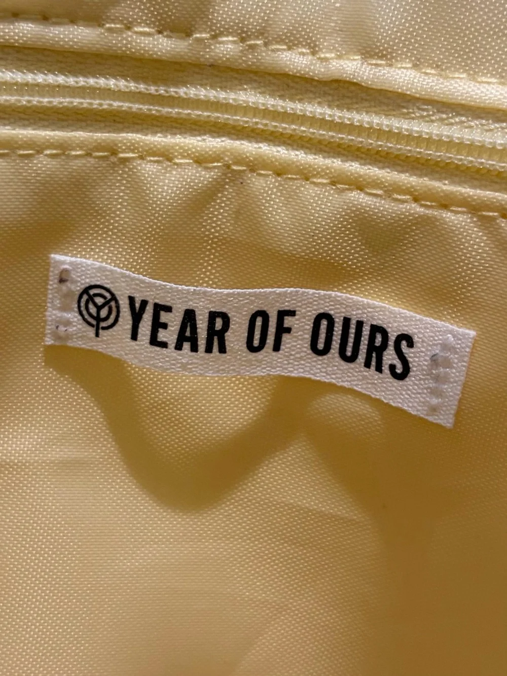 Year of Ours Yellow Nylon Drawstring Backpack Gold Hardware Utility Pockets